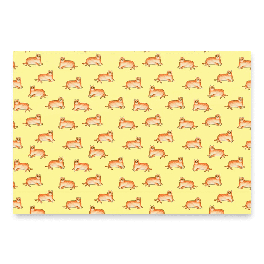 Fat Cat On Pale Yellow Base - Wrapping Paper product image (3)