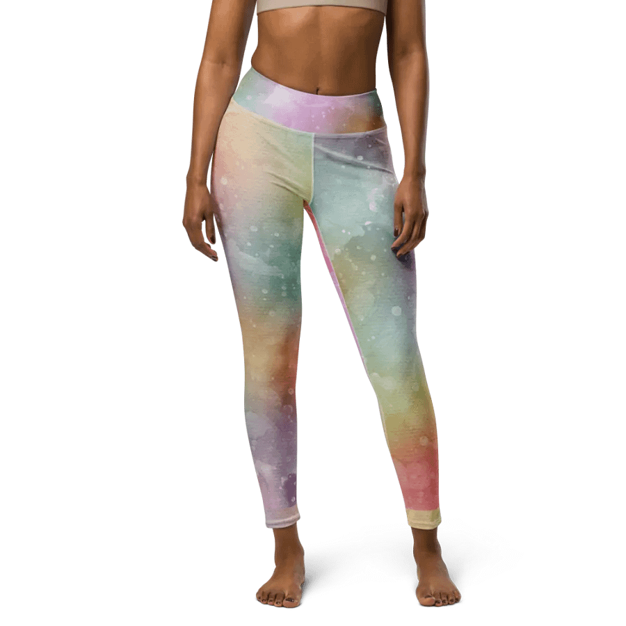 Galactic Glow High-Waist Leggings - Rainbow Nebula product image (4)