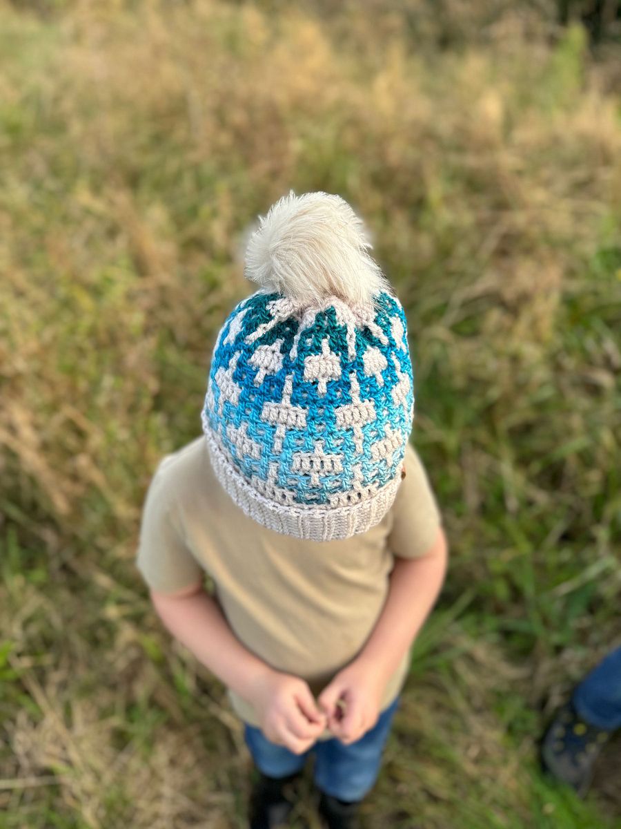 Labyrinth Mosaic Crochet Hat Pattern PDF baby to adult sizes product image (7)