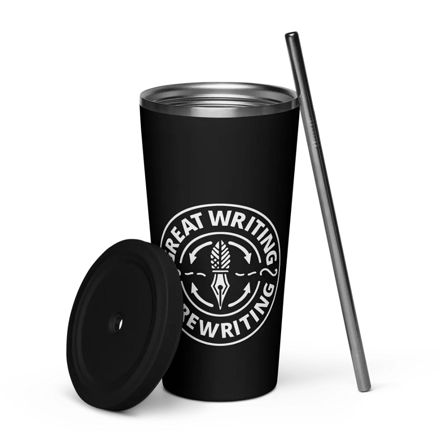 Great Writing Is Rewriting—Insulated Tumbler (B&W) product image (4)