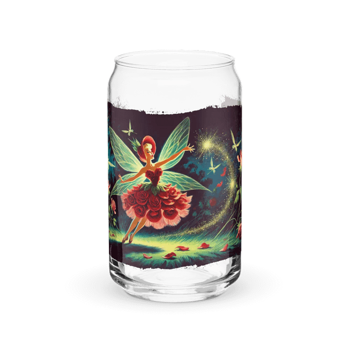 Enchanted Red Rose Fairy Glass with Optional Lid and Straw product image (2)