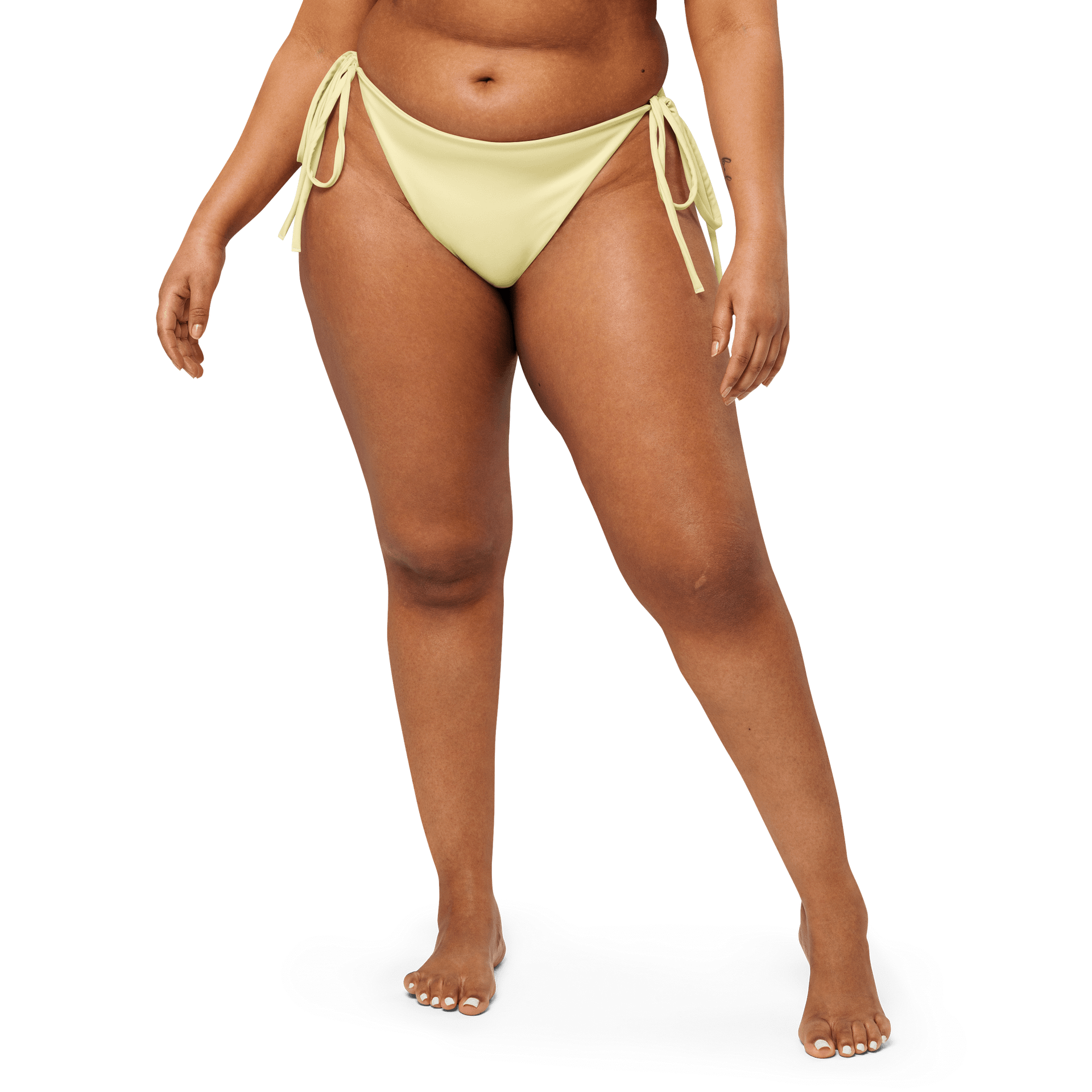 Pastel Yellow Solid Color String Bikini Bottom product image (3)