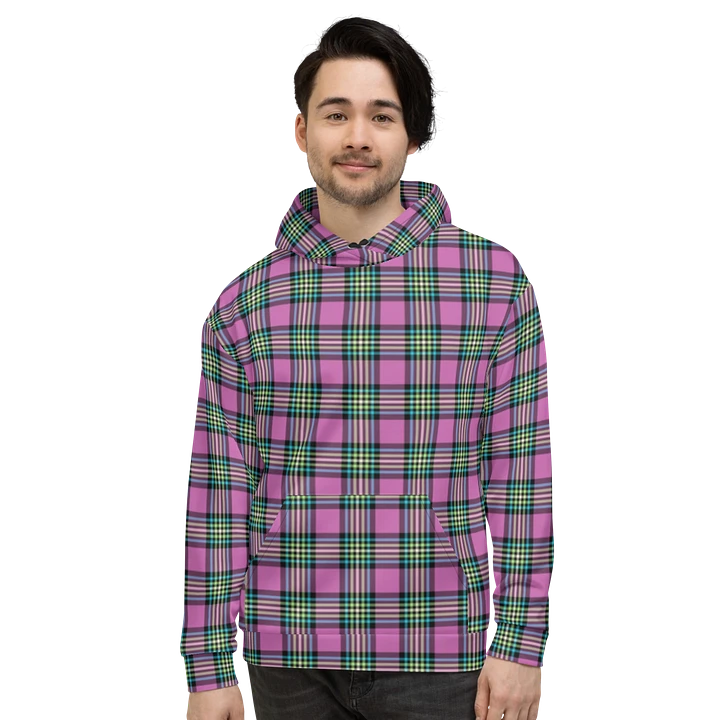 Purple Orchid and Turquoise Plaid Hoodie product image (2)