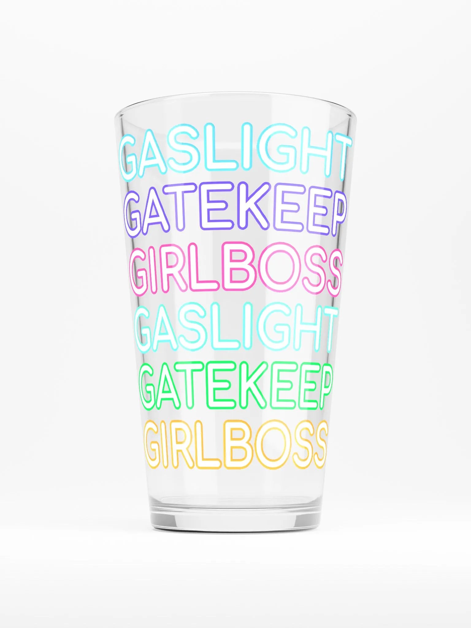Gaslight Gatekeep Girlboss pint glass product image (2)
