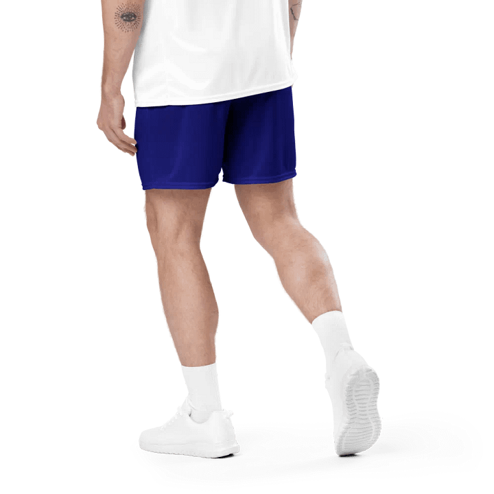 Plain Color Navy Blue Mesh Shorts product image (2)