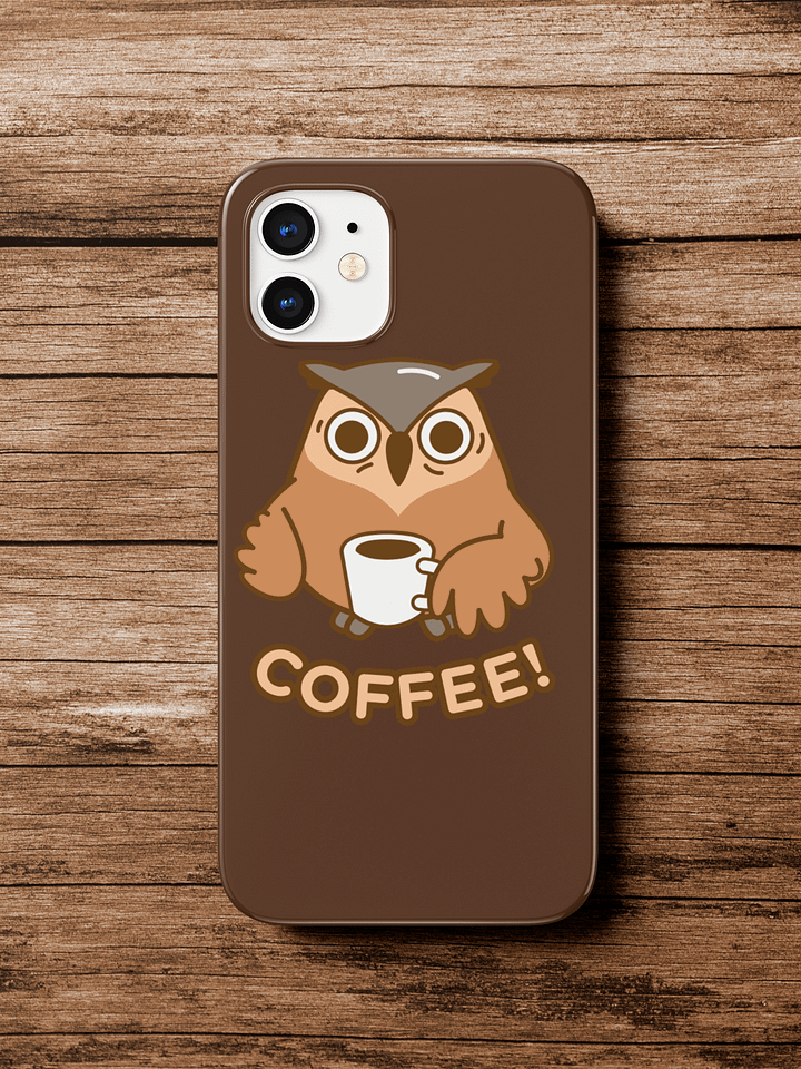 Funny Coffee iPhone Case I Cute Owl I Humorous Caffeine Lover Phone Cover I MAGSAFE COMPATIBLE product image (1)