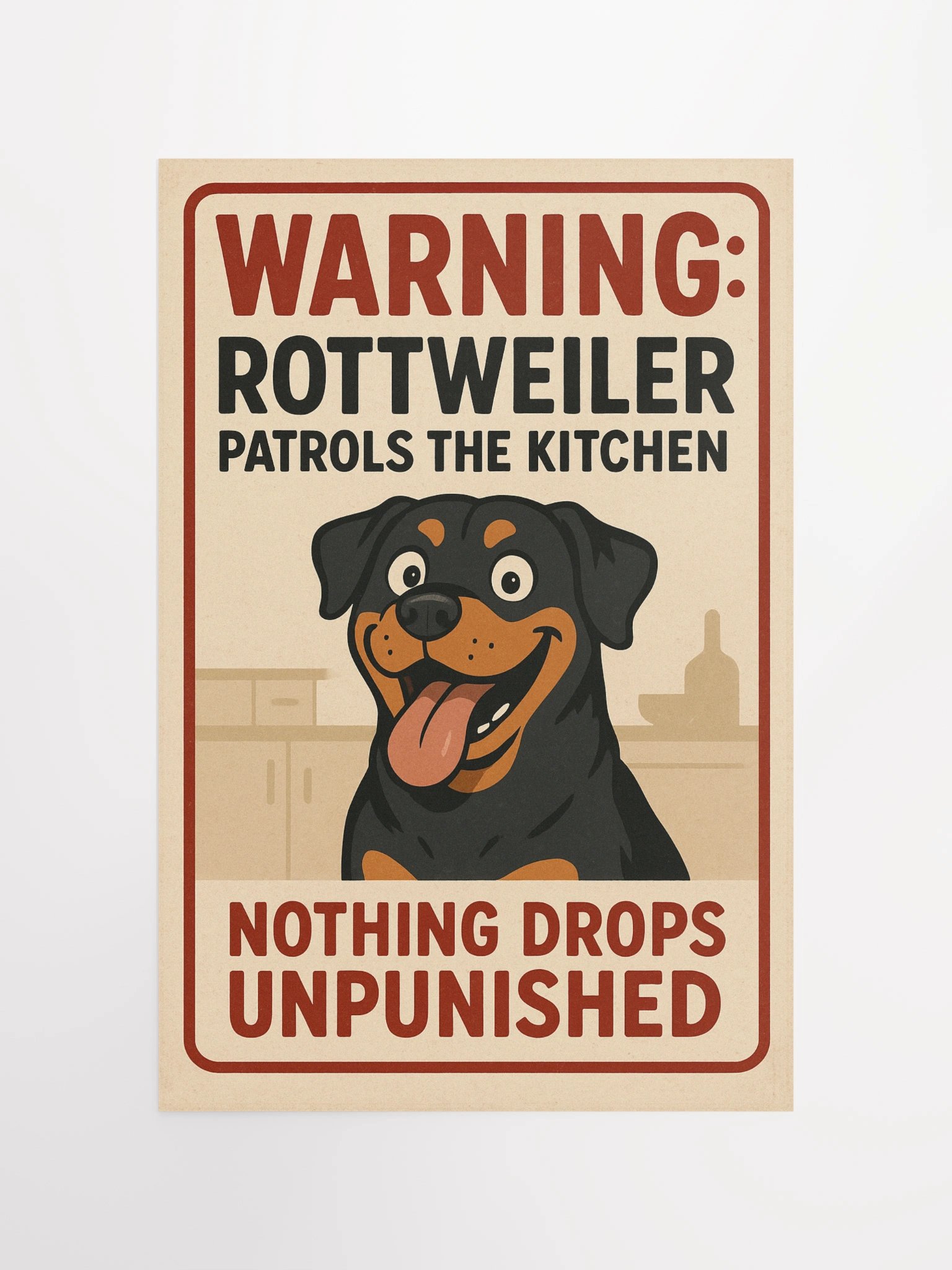 WARNING: Rottweiler Patrols the Kitchen. Nothing Drops Unpunished. product image (10)