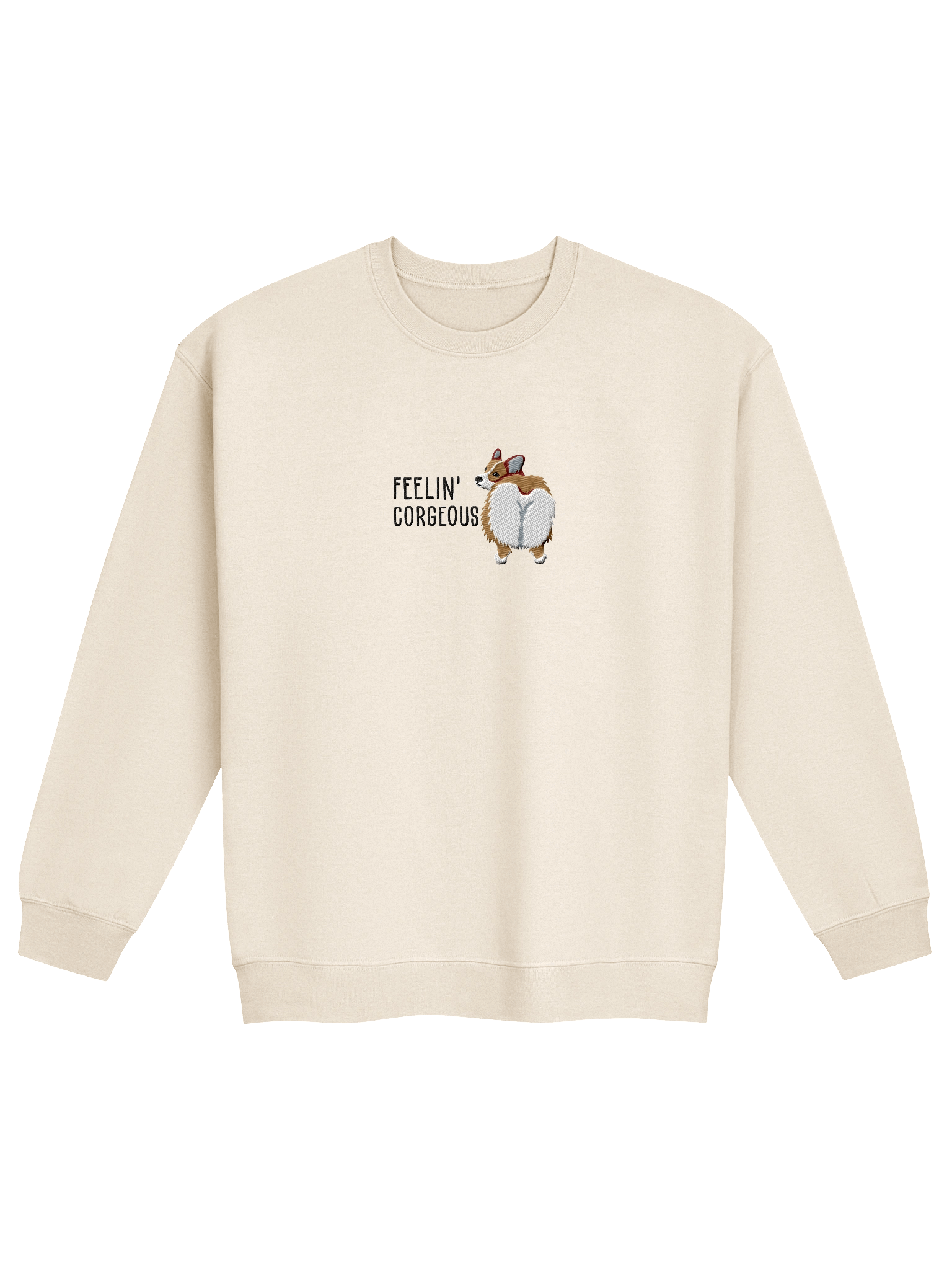Feelin' Corgeous Sweatshirt (Embroidered) of a Pembroke Welsh Corgi(Tan) product image (21)