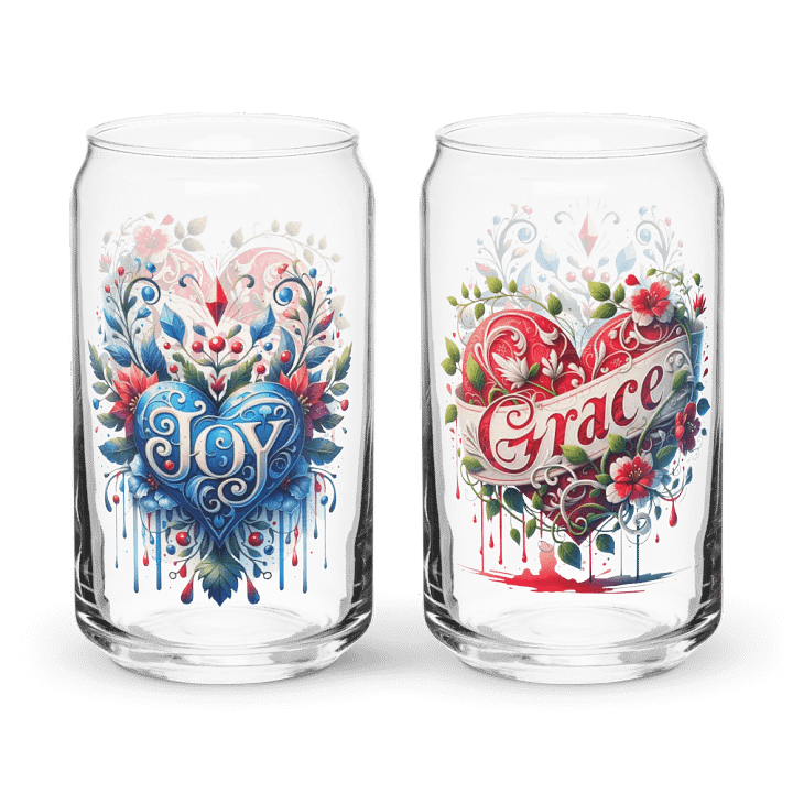 Grace & Joy Can-Shaped Red, White & Blue Glass Set product image (1)