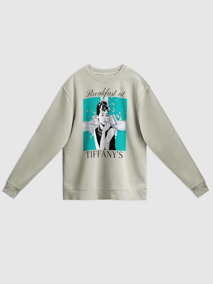 Breakfast at Tiffany's T & Co Independent Trading Co. Pigment Dyed Sweatshirt, Classic Audrey Hepburn Crew, Girls Brunching Weekend TShirt, Truman Capote Fan Gift for Her product image (4)