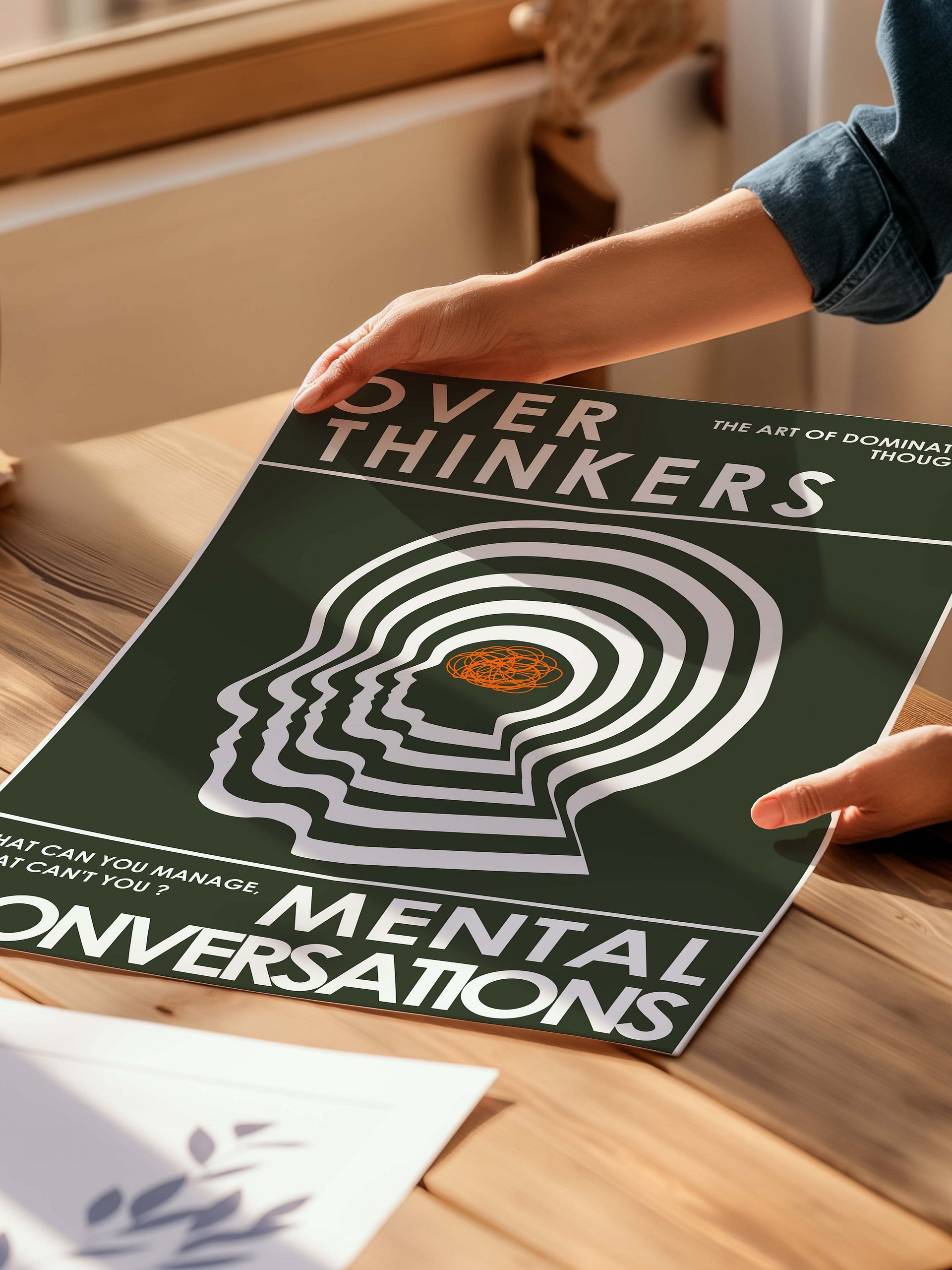 OverThinkers Wall art Poster Green White product image (7)