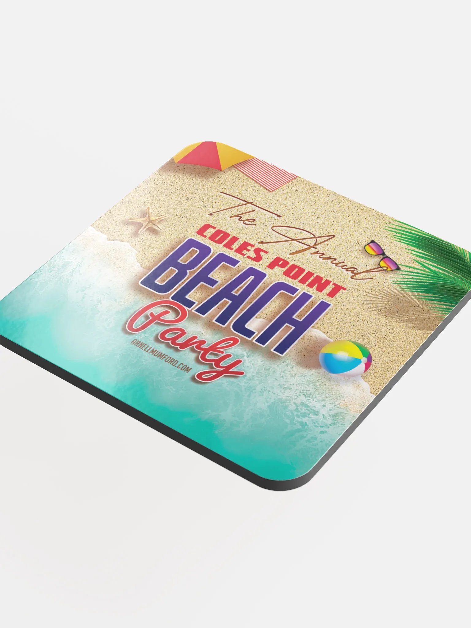 Coles Point Beach Party Glossed Cork Coaster product image (4)