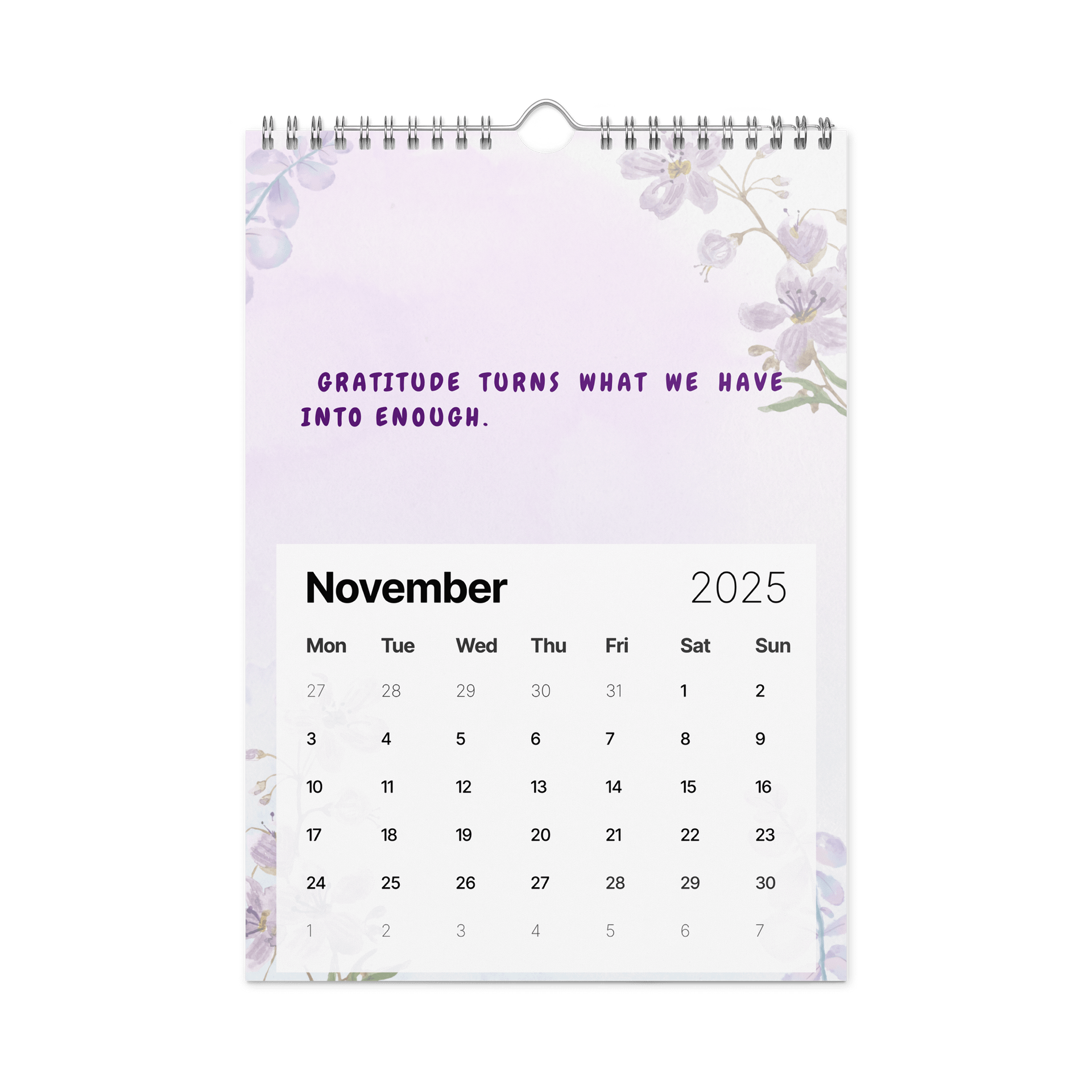 FLORAL INSPIRATIONAL QUOTES WALL CALENDAR 2026 product image (11)