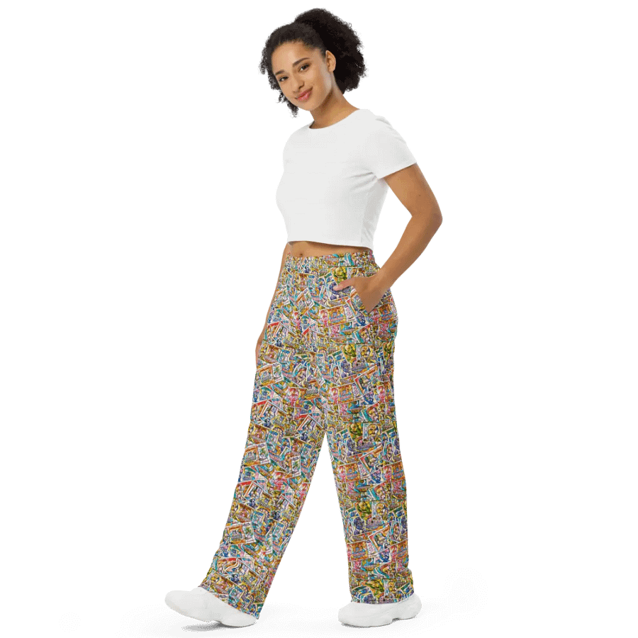 Jugoslovenski inflatorni dinar 1993 (Kolaž/mozaik) All-Over Print Unisex Wide-Leg Pants product image (4)