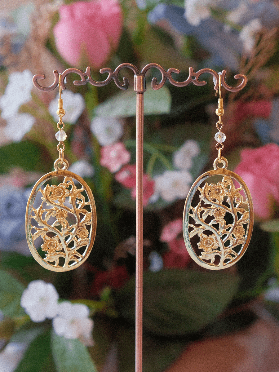 Floral portrait - Citrine earrings 🌼🍃 product image (4)