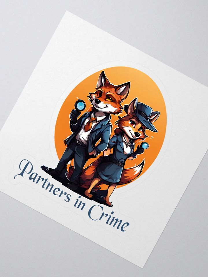 Partners in Crime Funny Kiss Cut Stickers - Stylish & Funny Fox Couple Stickers for Laptops, Journals & More