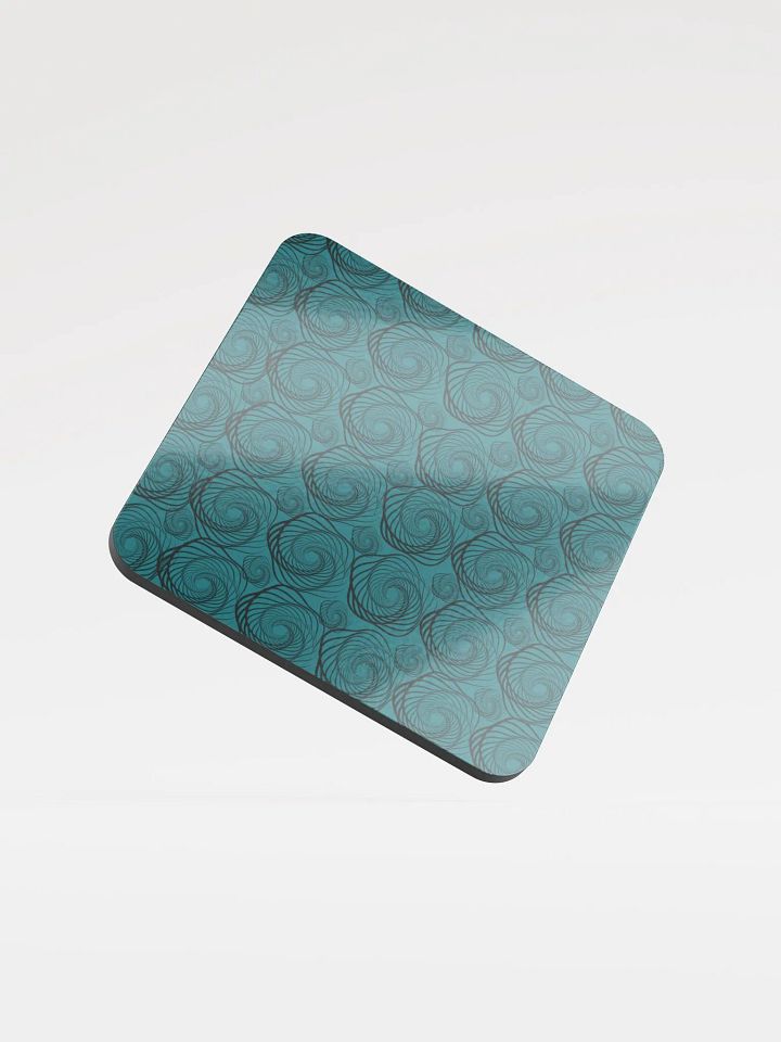 Swirling Teal Cork Coaster Set for oms men dad and friends product image (1)
