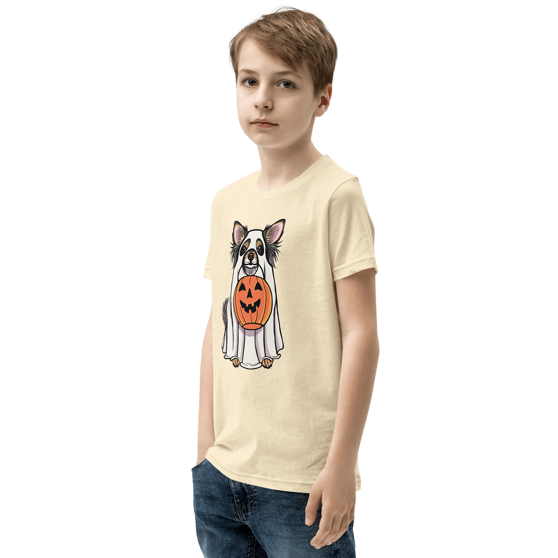 Halloween Longhaired Chihuahua(Tricolor) Youth T-Shirt product image (4)