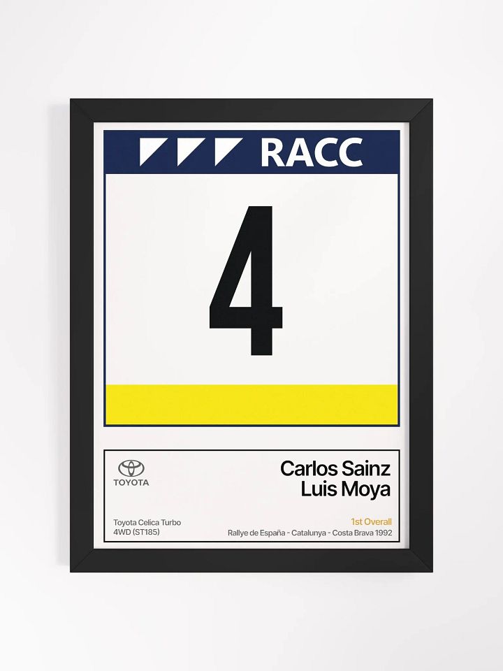 Framed A3 Print / Carlos Sainz / 1992 Rallye de España - Catalunya - Costa Brava Number 4 product image (2)