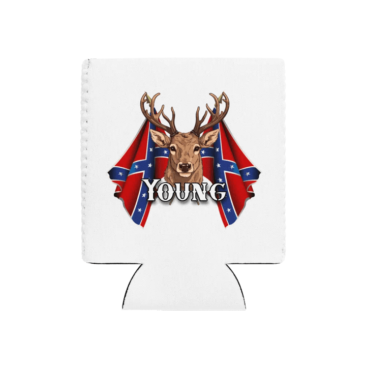 "Young" Last Name Rebel Redneck Deer - Coozie product image (1)