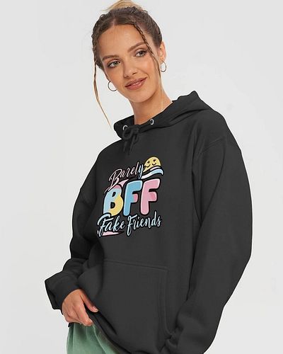 introducing our BFF: Barely Fake Friends Pullover – the perfect blend of humor and sarcasm for those who appreciate a little ...