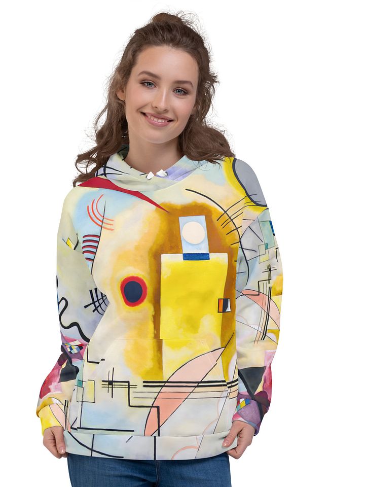Yellow-Red-Blue Abstract All-Over Print Recycled Unisex Hoodie product image (2)