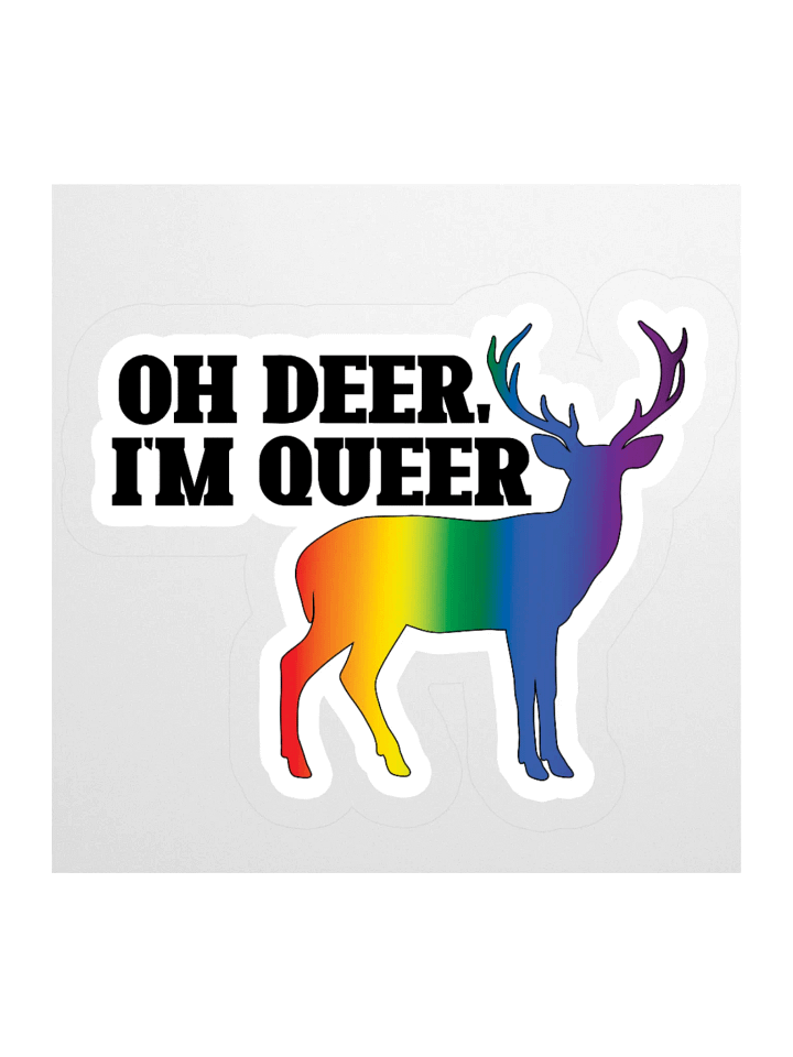 Oh Deer, I'm Queer Pride Flag Sticker product image (3)