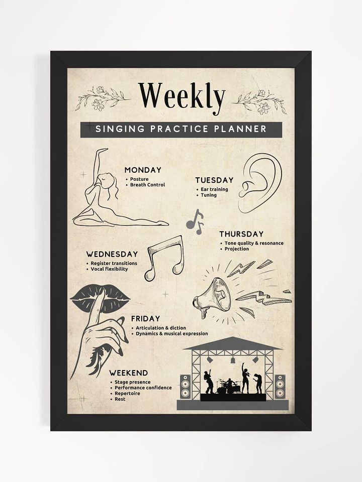 Framed Singing Practice Planner 12'' x 18'' product image (1)