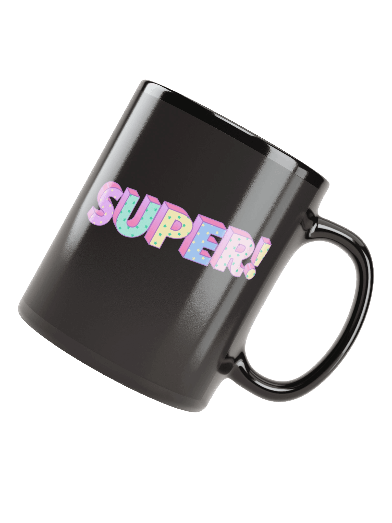 Vibrant Super! 3D Text Black Coffee Mug product image (5)