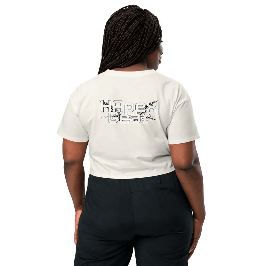 Women's Premium Crop Top - Embroidered - White HApex Gear Black Logo product image (3)