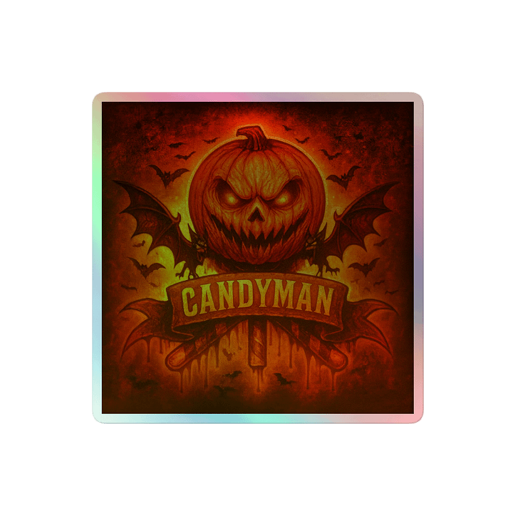 Glowing Pumpkin & Bats Holographic Sticker Sheet product image (2)