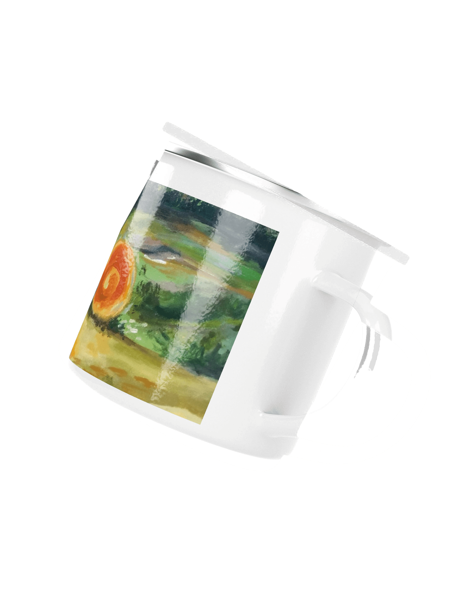 Enamel cup with handmade artwork product image (3)