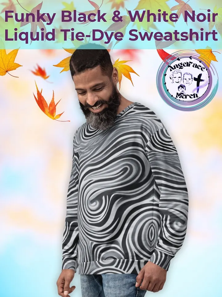 Funky Black and White Noir Liquid Tie-Dye Sweatshirt product image (1)