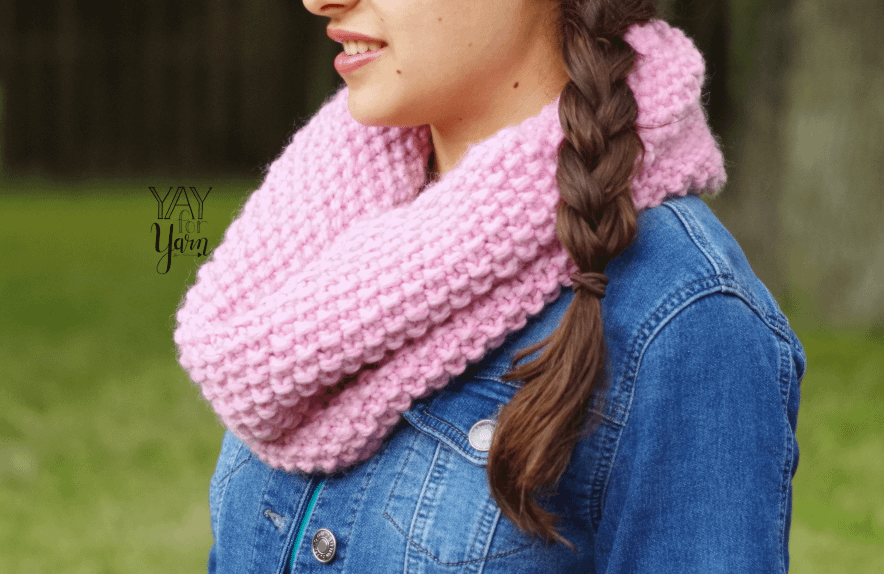 Seed Stitch Cowl - PDF Knitting Pattern & Video Tutorial for Beginners product image (1)