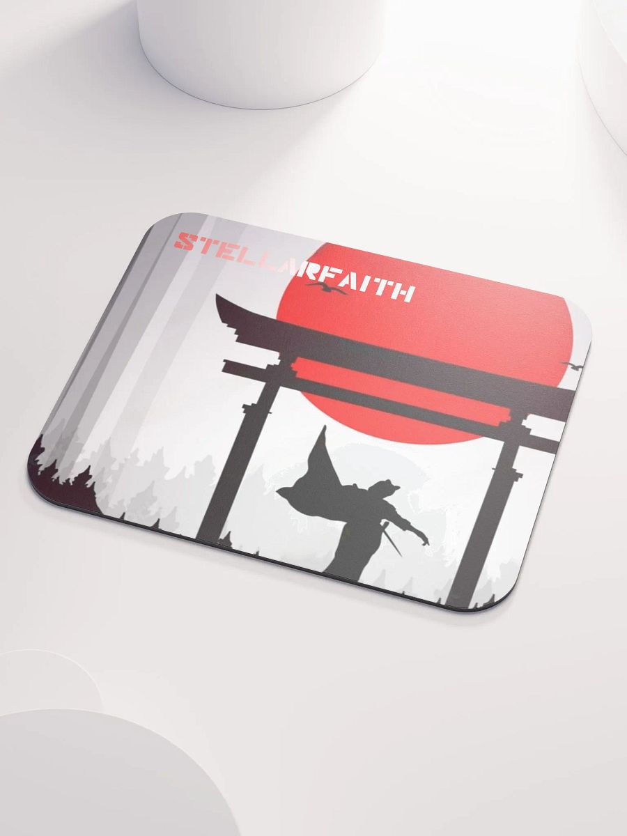female samurai with red moon small mouse pad product image (3)