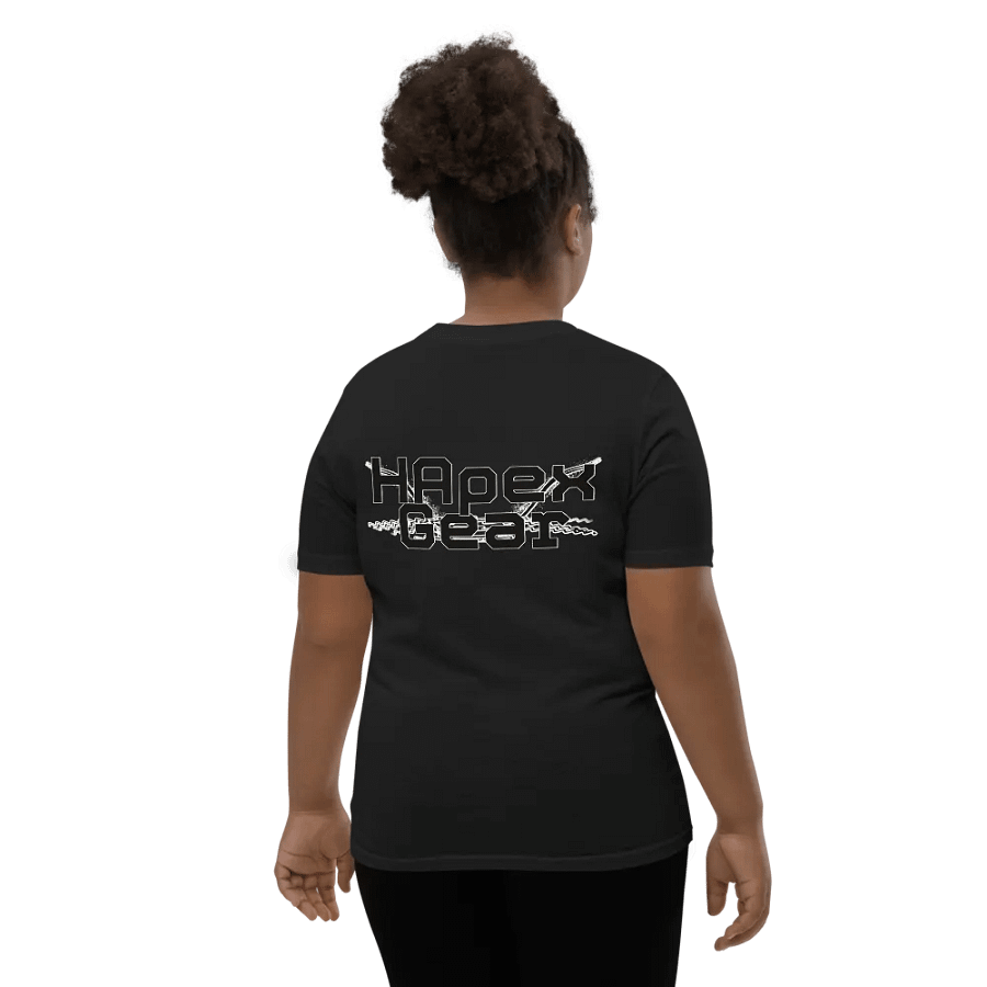 Youth Short Sleeve T-Shirt - Embroidered - Black HApex Gear Black Logo product image (8)