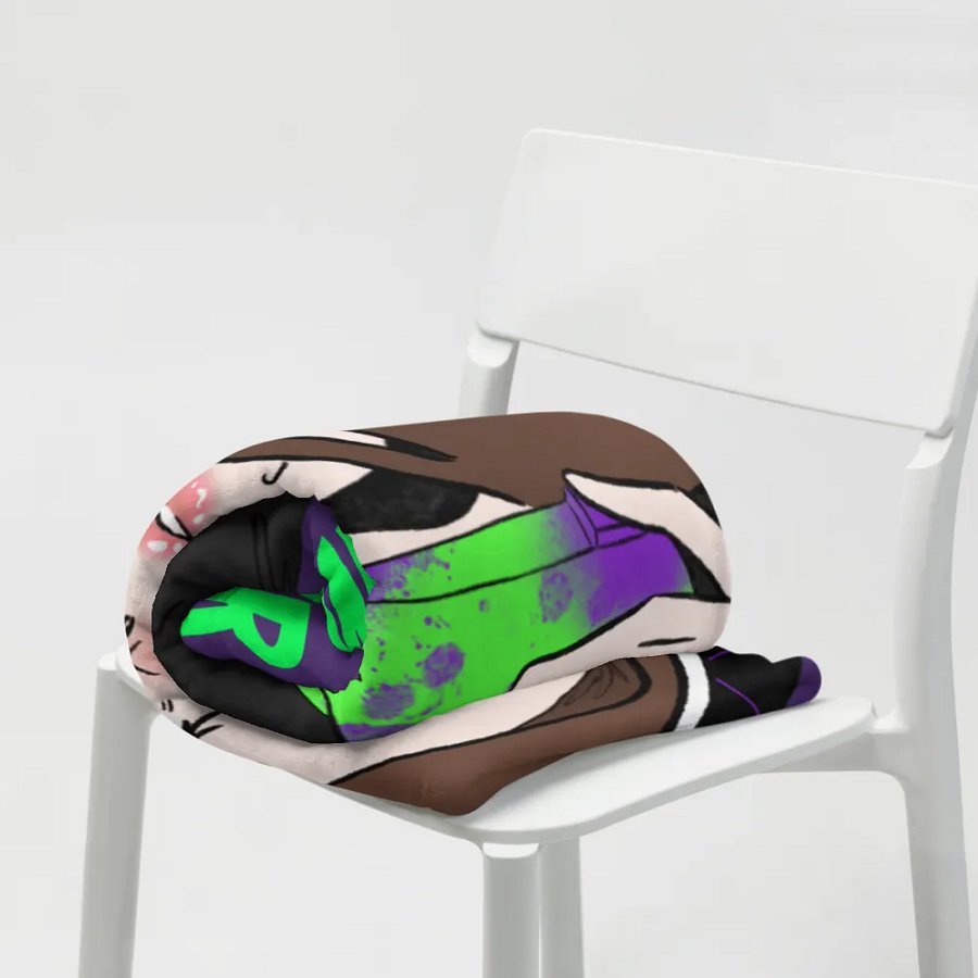DuhhGamerXOXO/Miss Gamer Blanket - Purple w/ Green Text product image (4)