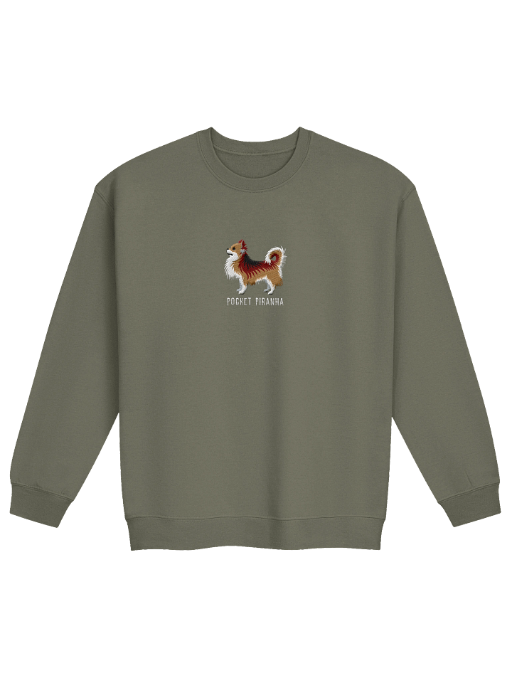 Pocket Piranha Sweatshirt (Embroidered) of a Longhaired Chihuahua(Sable) product image (17)