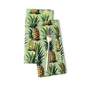 Seamless Pattern - Pineapples on a Green Background product image (10)
