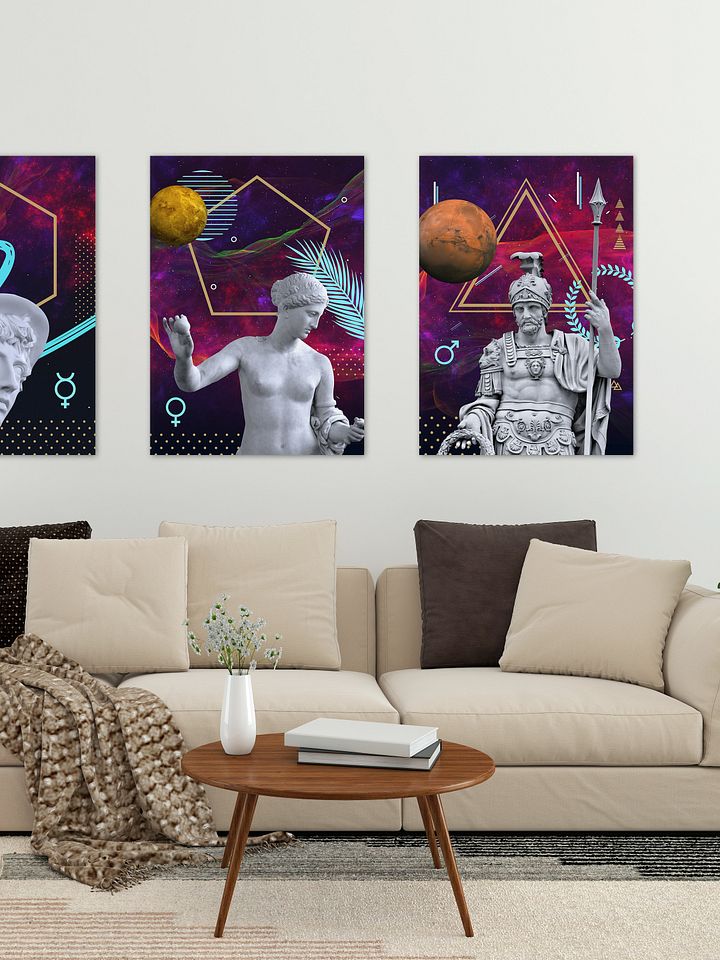 Vaporwave poster: Gods and Planets, Mars (Ares) [synthwave/vaporwave/retrowave/cyberpunk] — aesthetic poster, retrowave poster, neon poster product image (2)