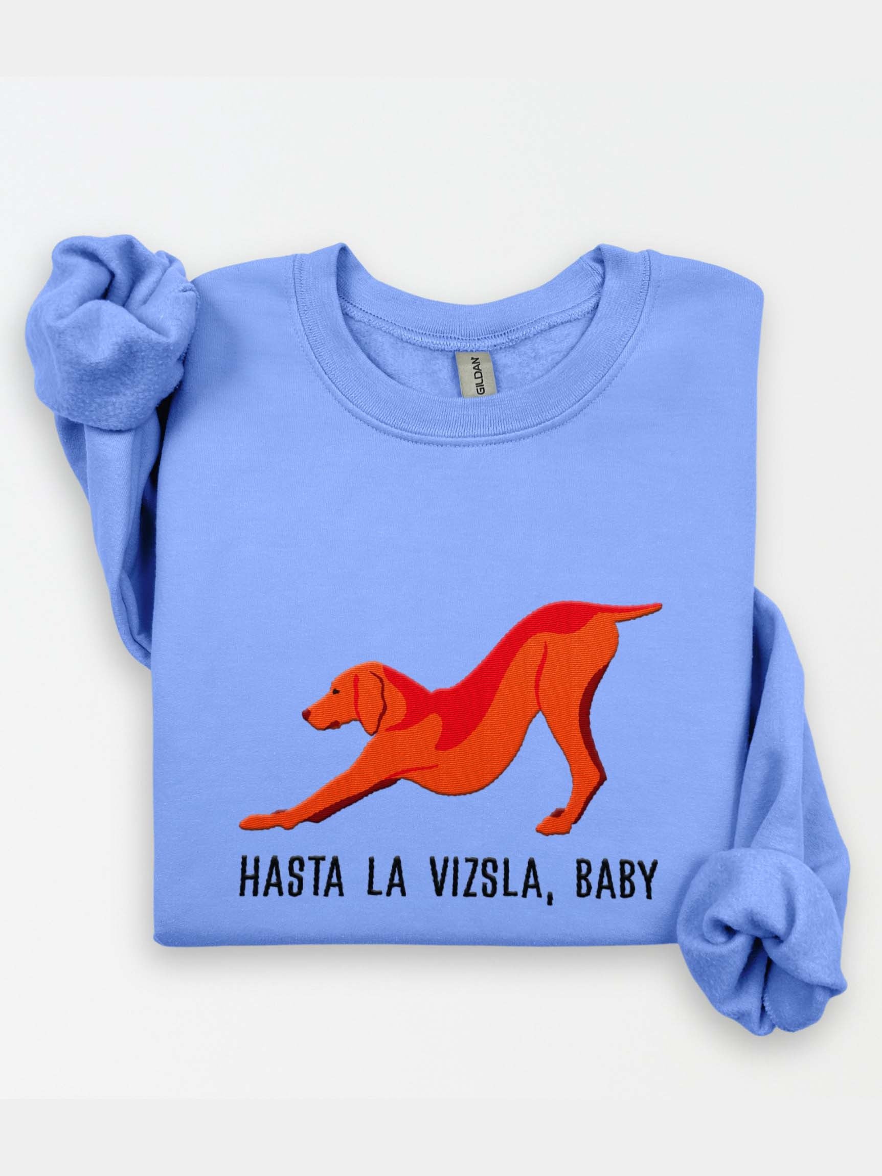 Hasta La Vizsla, Baby Sweatshirt (Embroidered) of a Vizsla(Docked Tail) product image (1)
