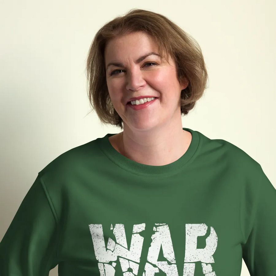 Retro Distressed War Is A Racket Print Sweatshirt product image (12)