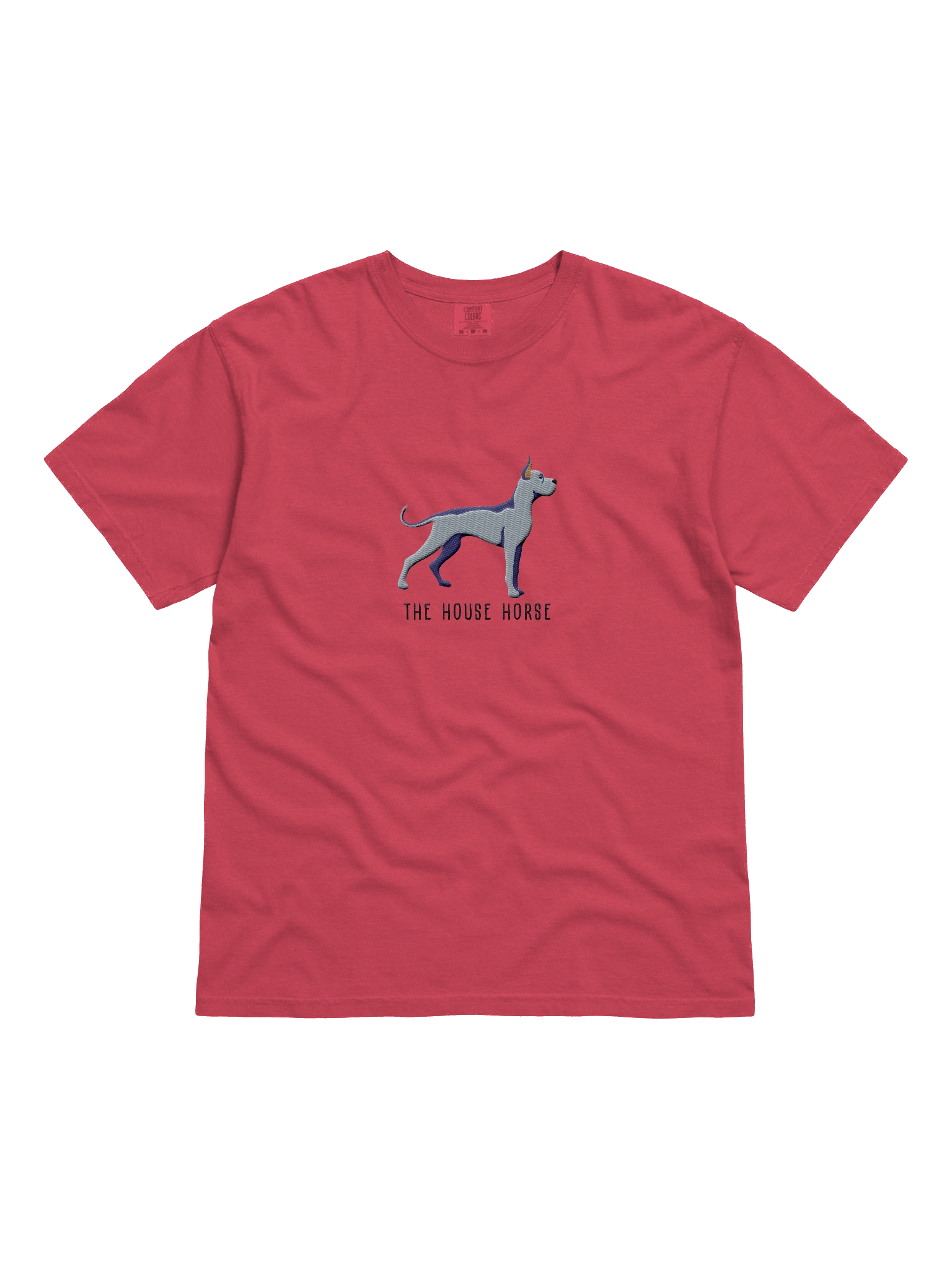 The House Horse T-Shirt(Embroidered) of a Great Dane(Gray, Cropped Ears) product image (3)