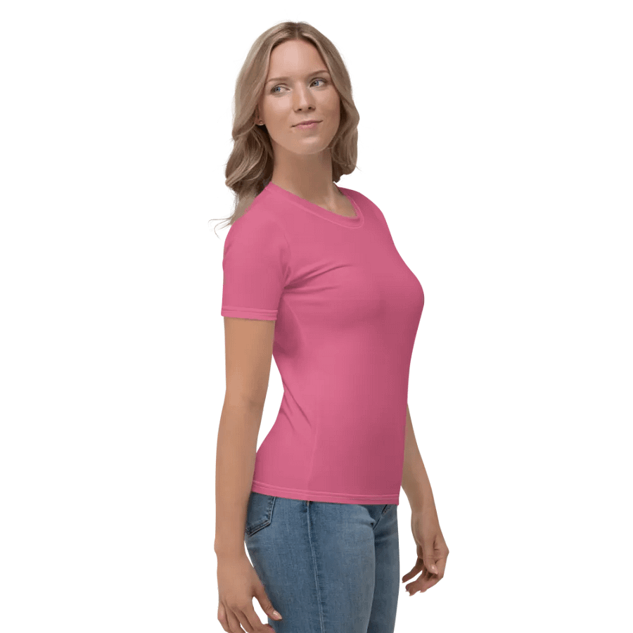 Plain Rosy Blush Pink Soft Summer Women's Crewneck Polyester Heavyweight Premium T-Shirt by Treasure Pie product image (4)