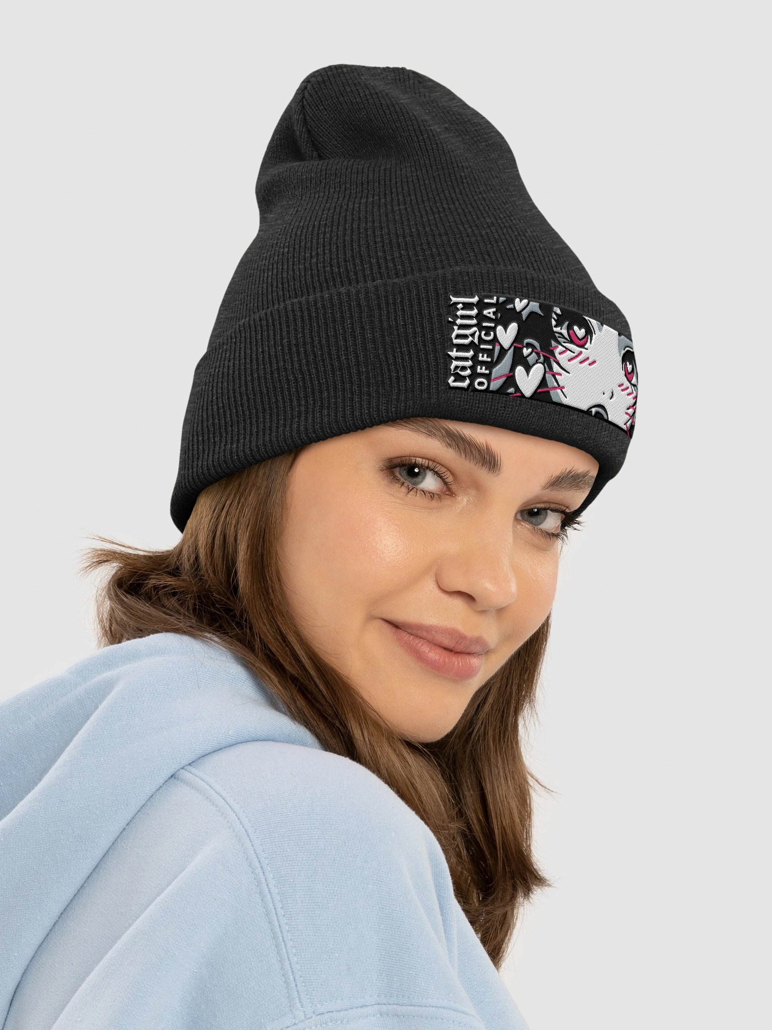 Embroidered Heart Eyes Beanie 😻 product image (4)
