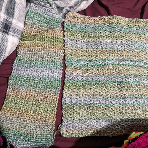 Originally I was using this yarn for a sweater vest, but it didn't work out and now I'm repurposing it to make the Toni Cuffe...