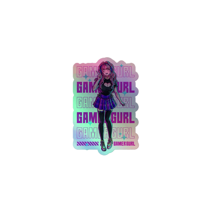 ANIME GAMER GURL HOLO STICKER!! product image (1)
