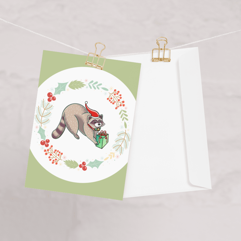 Raccoon Holiday Card product image (2)