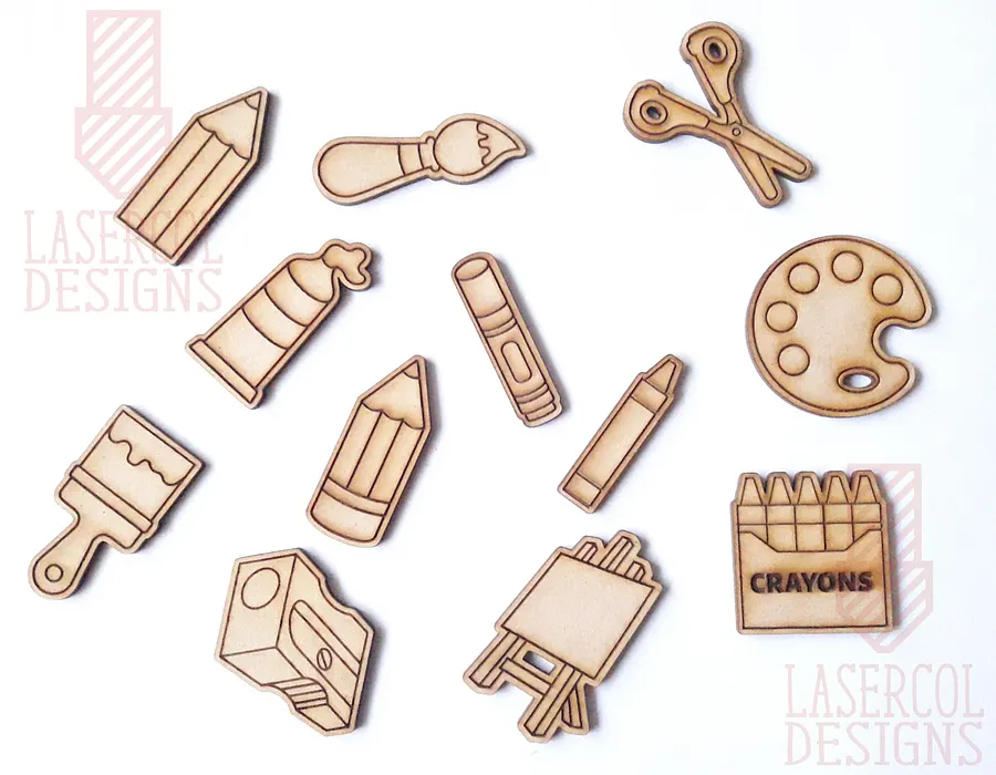 Art Supplies Cut Outs and Stud Earrings - Laser Cut Files product image (4)