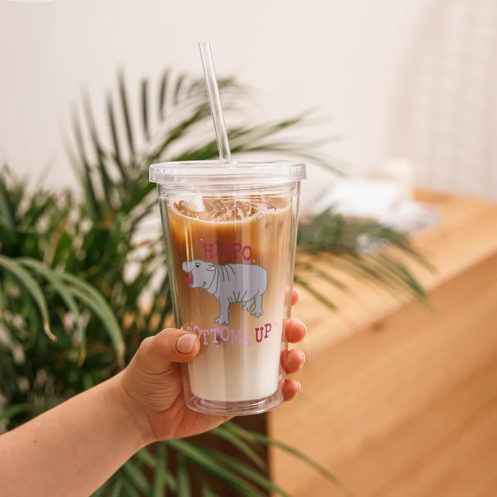 Hippo Bottoms Up Tumbler | Funny Animal Merch product image (7)